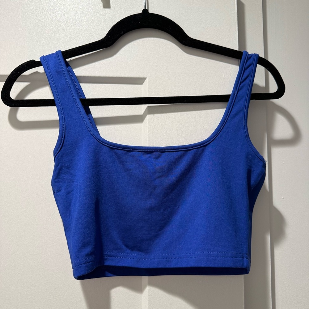 Blue Cropped Tank Top